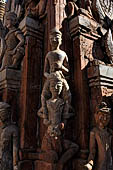 Elaborate figures carved in stucco decorate the ancient stupas, Kakku Buddhist Ruins. Shan State in Myanmar (Burma).